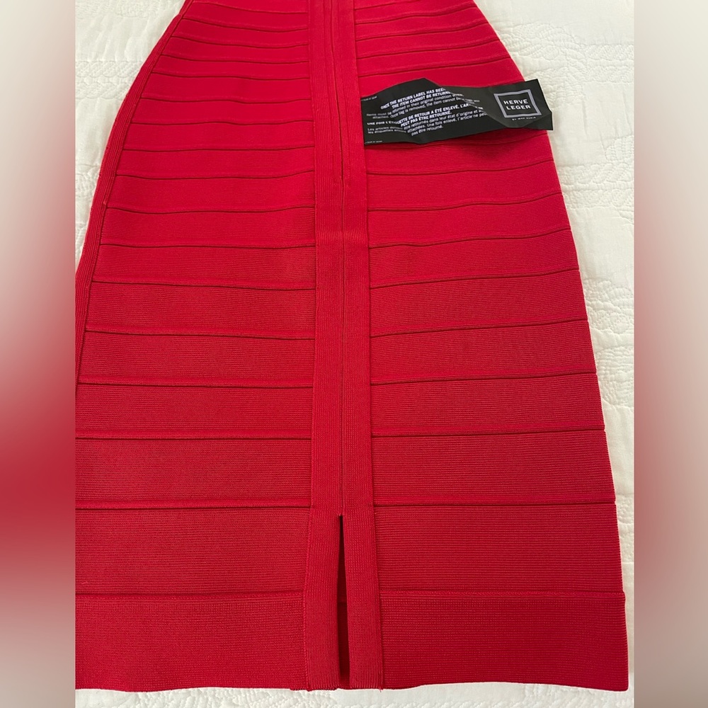 Herve Leger “Lexi” Red 3/4 Sleeve Bandage Dress (Size XS; Brand New) - Picture 7 of 15